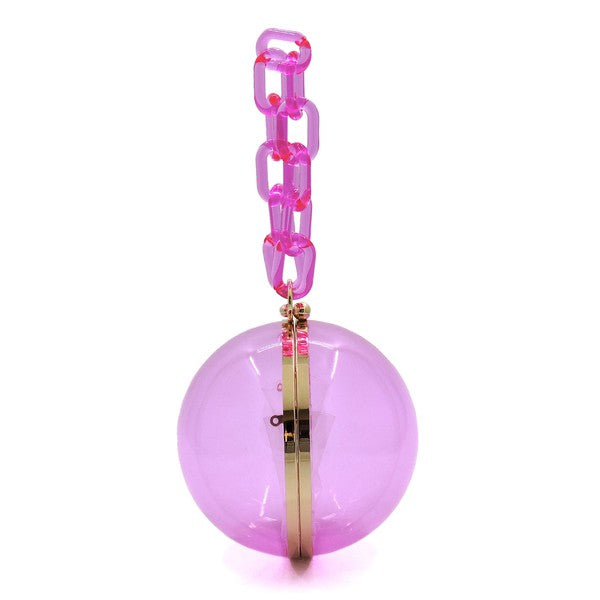 Acrylic Chain Handle See Thru Ball Crossbody Bag