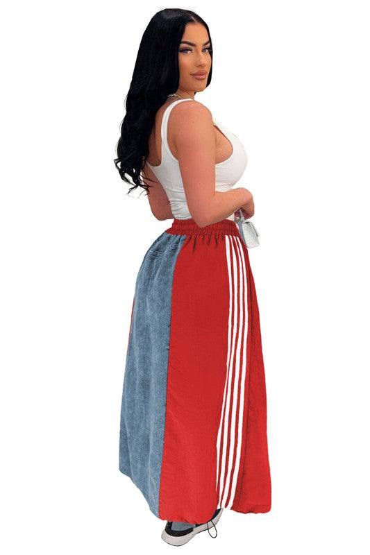 WOMEN FASHION DENIM LONG MAXI SKIRT