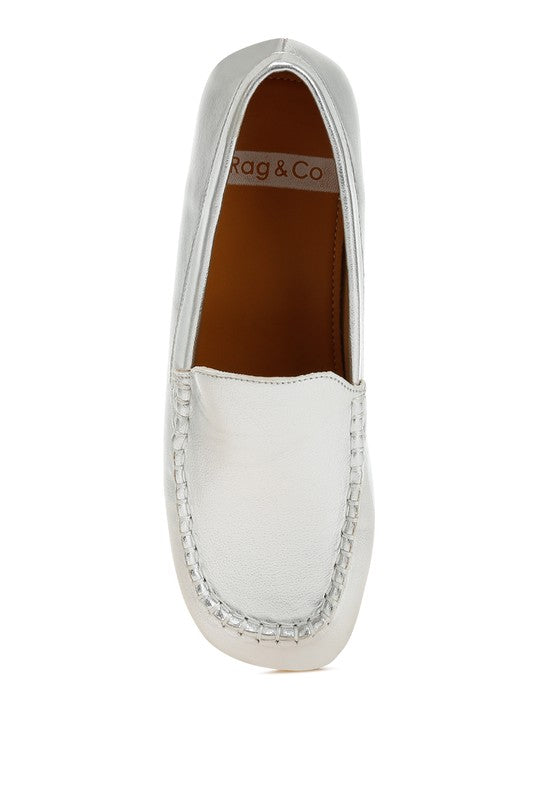 Dama Metallic Pleather Loafers