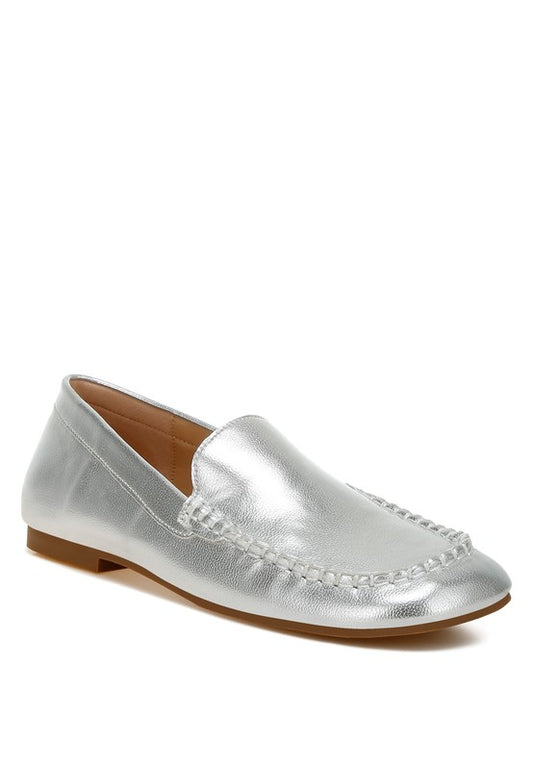 Dama Metallic Pleather Loafers